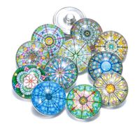 Wholesale 18MM Glass Snap Pattern Cham Button Interchangeable Diy Ginger Snap Jewelry Fit Snap Charm Noosa Bracelet Necklace Ring Fashion