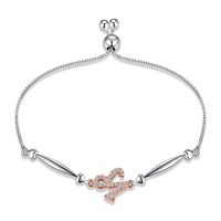Wholesale Clear Cubic Zirconium Crystal Paved Constellation Pattern Shiny Sterling Silver Bracelets with Adjustable Pull String Closure for Women