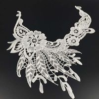 Wholesale patches fabric collar Trim Neckline Applique for dress wedding shirt clothing DIY craft Sewing flower Floral lace black feather