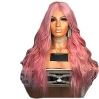 Wholesale Middle Part Glueless long Pink Lace Front Wig Body Wave African American Wigs Heat Resisatnt Hair Synthetic Wigs For Women