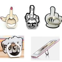 Wholesale Fist Pump Give the finger Middle Finger Up Grip Holder Rotating Ring Holder For iPhone Samsung Phone Car Mount Stand