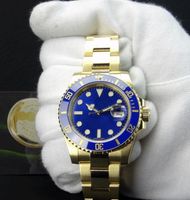 Wholesale Factory Supplier Luxury k yellow Gold sapphire mm Mens Wrist Watch Blue Dial And CERAMIC Bezel Steel Automatic Movement Watch