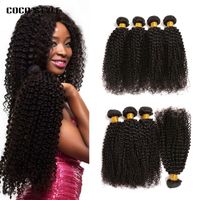 Wholesale 8A High Quality Peruvian Kinky Curly Unprocessed Thick Human Hair Extensions inch Natural Black Color Dyeable DHL