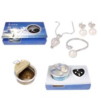 Wholesale Natural Freshwater Pearl Jewelry Sets Vacuum pack Oyster Wish Pearls Pendant Necklace Finger Ring Earring For Women Wedding Gift