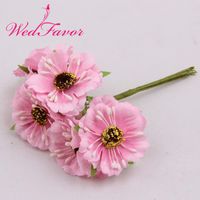 Wholesale 60pcs cm Arti Silk Fabric Rose Bouquet Artificial Poppy Cherry Blossom Wedding Flowers For Garland Hair Decoration