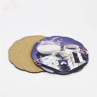 Sublimation Mdf Wooden Placemats Round Shape Cork Pad Hot Transfer Printing Blank Consumable 195 4mm Dd 006