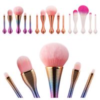 Wholesale 5pcs Rainbow Lollipop Style Makeup Brushes Set Foundation Powder Blush Brush Kit Makeup Blending Highlighter Brush Oval Make up Brush Tool