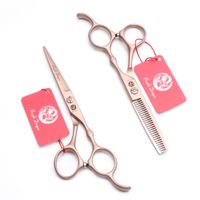 Wholesale 5 quot cm Japan C Purple Dragon Brand Rose Gold Barber Scissors Hairdressing Shears Cutting Shears Thinning Scissors Hair Scissors Z9030