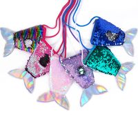 Wholesale HOT Women Mermaid Tail Sequins Coin Purse Girls Crossbody Bags Sling Money Change Card Holder Wallet Purse Bag Pouch For Kids Gifts