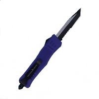 Wholesale Purple Inch Small Auto Tactical Knife C Single Tanto Half Serration Edge Black Blade EDC Pocket Knives