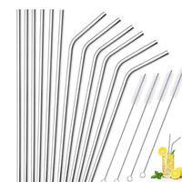 Wholesale 8 inch mm reusable drinking straw food grade stainless steel metal straws