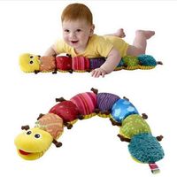 Wholesale New Hot Musical Caterpillar rattles stuffed Ring Bell Plush Doll Insect Cute Cartoon music sound Animal Educational kid Toy Top