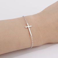 Wholesale 1PC Small Cross Charm Pendant Bracelet Religious Jesus Belief Amulet Safe Chain Catholic Believers Lucky woman mother men s family gifts jewelry