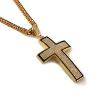 Wholesale Large Bling Cross D Hip Hop Iced Out Religious Pendant Franco Chain quot Gold Silver Plated For Men Women Jewelry Fashion Gift