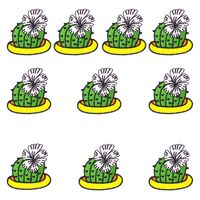 Wholesale 10PCS Cactus Flower Patches Striped Sew Embroidered Clothing Patch for Apparel Decoration Applique for Jeans Attire Transfer Patch Diy Craft