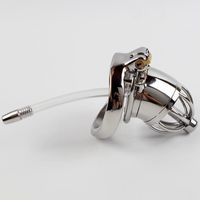 Wholesale Stainless Steel Male Chastity Device With Silicone Urethral Sounds Catheter Spike Ring BDSM Sex Toys For Men Chastity Belt Sex Toys