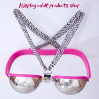 Wholesale 2018 New Arrival Female Sexy Stainless Steel Bra Chastity Belt Device BDSM Bondage Restraint Sex Toys For Couples