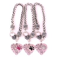 Wholesale No Longer By My Side But Forever In My Heart Crystal Dog Cat Paw Print Claws Charm Bracelet Animal Lover Memorial Jewelry Friend Gift