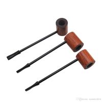 Wholesale HoneyPuff MM Mini hand Sandalwood Metal Smoking Pipe Wooden Smoking Pipes Portable Wood Pipe With Tobacco