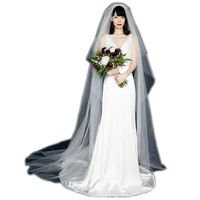 Wholesale Simple Long Wedding Dresses V neck Bride Dress Cheap Wedding Gowns Sweep Train Pleated Satin Bridal Gown Free Wedding Veil