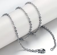 Wholesale Women Chain with extended chain Stainless Steel O Link Chain Necklace Fashion Jewelry making cm cm