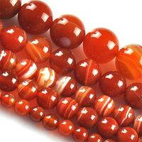Wholesale 8mm mm Natural red stripe carnelian onyx stone round ball loose fashion beads jewelry making