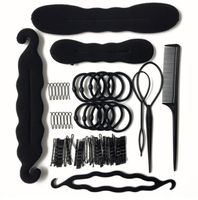 Wholesale 79Pcs Set Hair Accessories Braider Donut Hair Clips For Women Rubber Band Rope Tie Gum Spring Hair Bun Makers Hairpins Headbands