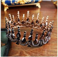 Wholesale Baroque retro large round bride crown bridal jewelry boutique headdress hand made crystal wedding spot sales factory direct sales