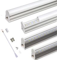 Wholesale T5 Integrated LED Tube ft ft W W led lights AC85 V SMD LED Fluorescent Light Tubes Transparent cover milky cover