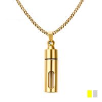 Wholesale Fashion Perfum Essential Oil Diffuser Necklace MM Glass Inside Stainless Steel Open Gold Plated Cuban Link Chain Locket Mens Necklace