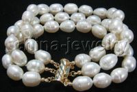 Wholesale Beautiful quot row mm white baroque freshwater pearl bracelet GP clasp Noble style Natural