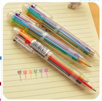 Wholesale Multi Color in Color Ink Ballpoint Pen Ball Point Pens Children Student School Office Supplies WJ019