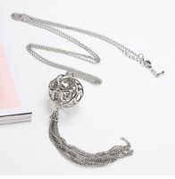Wholesale Drop Knot Pendant Chain Tassel Dangle Pendant Necklaces Sweater Chain Set Eco Friendly Copper Plated Silver Women Jewelry