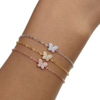 Wholesale 2018 New fashion Special Offer Charm Bracelets Women Cute girls Butterfly Charm Micro Pave Cz Colors Sterling Chain Beautiful Bracelet