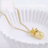 Wholesale Fahion Design Pineapple Pendant Necklace For Women Girl Vintage Fruit Cute Link Chain Necklace Jewelry Accessories Shellhard