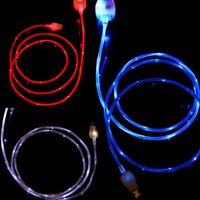 Wholesale Flowing USB Cable Upgrade Extra Bright Brilliant LED Micro Light Up Charging Charger Data Cable w Direction Flow Stream Opp Bag