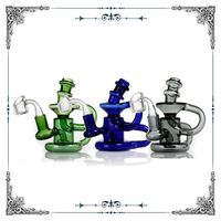 Wholesale Gordo Scientific Klein Recycler oil rigs glass bong mini bong showerhead perc bongs water pipes bowls Colorful Recycler dab rigs glass pipe