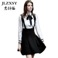 Wholesale JLZXSY New Fashion Women Elegant Strap Skirt High Waist Suspender Skirt Pleated Swing A Line Ball Gown Mini
