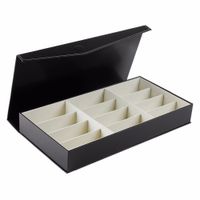Wholesale 12 Grids Watch Box Black Carbon Fibe cases r Outer PU Leather Inside Pillow Storage Organizer Wristwatch Holder