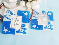 Wholesale FEIS hotsale lovely bear glass coaster tablemat with photo baby shower wedding favor company ceremony gifts