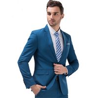 Wholesale Elegant Dark Blue Wedding Tuxedos Groom Suits Business Suits Two Pieces Price Custom Made Varied Style
