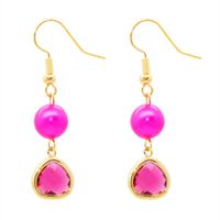 Wholesale 2018 fashion Natural freshwater pearl earrings K gold accessories color edging ruby ladies holiday charm earrings