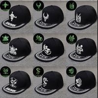 Wholesale Hip hop Baseball Caps Fluorescent Flat Sport Hats Luminous Casquette Peaked Cap Adjustable WH