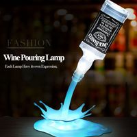 Wholesale Novelty Pour the lamp LED Night Light Wine Pour Wine D Rechargeable USB Touch Switch Fantasy Wine Bottle Decoration Bar Party Lamp
