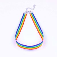 Wholesale lace necklace men Women Gay Pride Rainbow Choker Necklace Gay and Lesbian Pride Lace Chocker Ribbon Collar with Pendant Jewelry