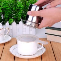 Wholesale Stainless Steel Chocolate Shaker Cocoa Flour Salt Powder Icing Sugar Cappuccino Coffee Sifter Lid Hot Sale Kitchen