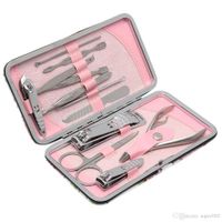 Wholesale 12pcs Manicure Set Pedicure Scissor Cuticle Knife Ear Pick Nail Clipper Kit Stainless Steel Nail Care Tool Sets