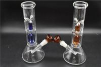 Wholesale Grace Glass Bong Blue Green Yelllow Milky glass water pipe coil condenser spiral percolator two funcation with downstem mm bowl