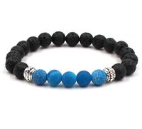 Wholesale New Yoga Lava Rock Bracelets Turquoise Weathering Agate Gold Plated Bangles For Women Men Gift