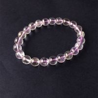 Wholesale Natural Genuine Clear Light Purple Kunzite Stretch Finish Bracelet Round beads mm